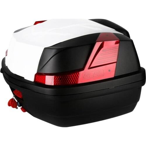 Motorcycle Universal Rear Tail Box Luggage Trunk Case Passenger Backrest w/ Key For Scooter Cruiser Dirt Bike