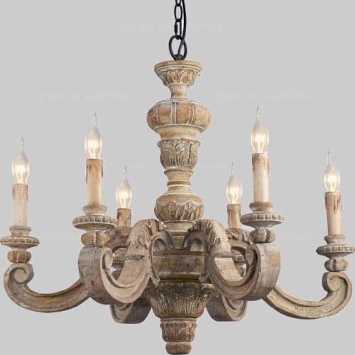 Vintage wooden/bedroom chandelier kitchen retro white chandeliers for living room nordic staircase dining room art deco lighting