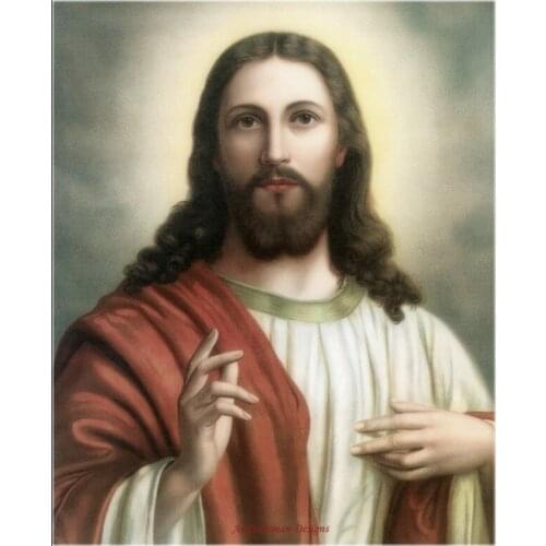 Needlework for embroidery DIY French DMC Color High Quality - Counted Cross Stitch Kits 14 ct Oil painting - Jesus Portrait