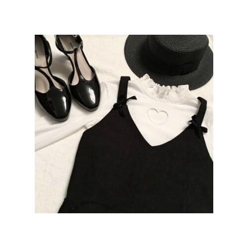 Womens Heart Shape Chest Hollow Out Sexy Cute T-shirt Long Sleeve Shirt Tops Tee White & Black