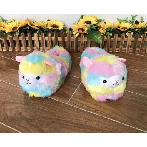 Womens Cartoon Furry Cotton Slippers Ladies Cute Fluffy Slippers Girls Anti-slip And Warm House Shoes Shoes For Woman 2020