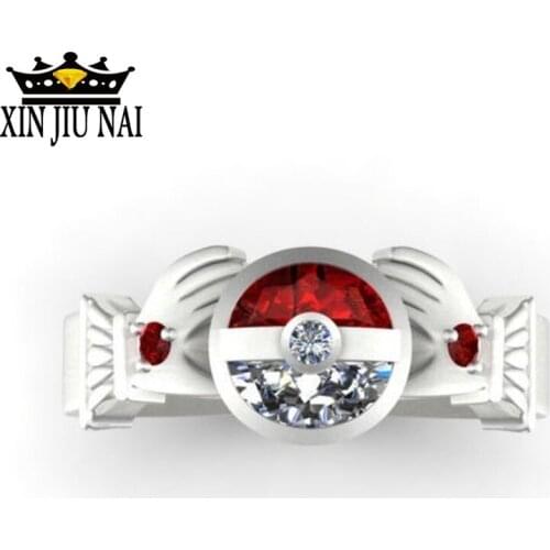 2019 New Fairy Ball Silver Cute Comic Rings for Women Fashion Jewelry Wedding Engagement gemstone ruby ring