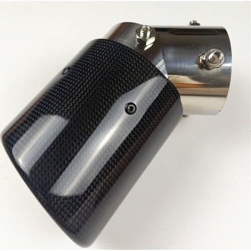 1 Piece Car Accessories Crimping Glossy Adjustable Carbon Fiber+Stainless Steel For Akrapovic Exhaust Pipe Muffler Tip
