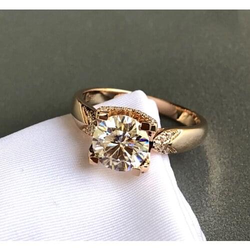 18K Rose Gold Moissanite Ring luxurious design 4 claws Ring 1ct 2ct 3ct VVS1 Wedding jewelry Anniversary Ring