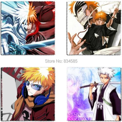 2pcs/set Japanese Anime BLEACH Kurosaki ichigo Hitsugaya ToushirouFlannel glasses Cleaning Cloth