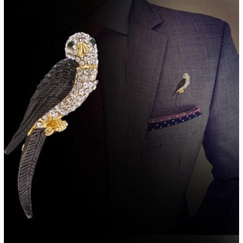 2018Multi-color Rhinestone Oriole Bird Brooches for Women Large Animal Brooches Pins Coat Suit Accessories High Quality