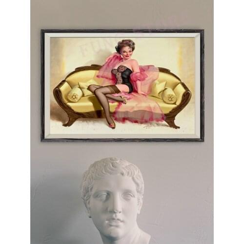 253 Vintage Beautiful Pin-up Girl Classic Picture Custom Silk Poster Home Deco Wall Art Christmas Gift