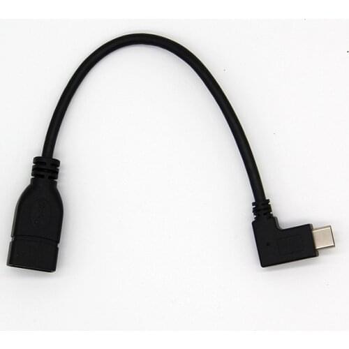 3.1 OTG Cable Adapter for Type C connector 90 Degree Right Angled USB-C USB 3.1 Type C Male to A Female OTG Data Cable 0.2m/20cm