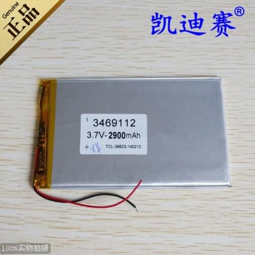 3.7V 2900mAh polymer lithium battery 3469112 Tablet PC battery mobile power core