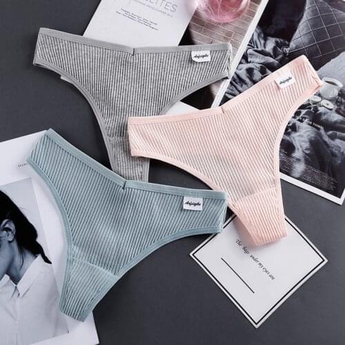 3Pcs set Cotton Panties TpycplWomen Waist G-String Underwear Solid Color Female Underpants For Lady Daily Panties
