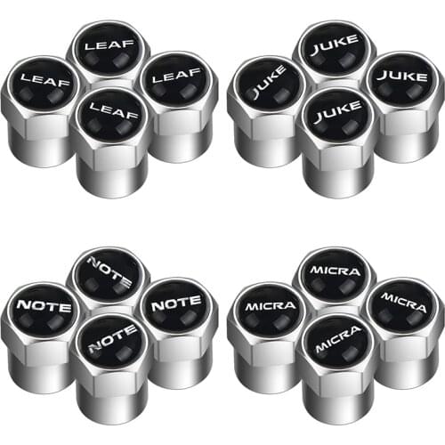 4pcs auto Metal Wheel Tire Valve Caps Stem case for NISSAN LEAF ALMERA MICRA NOTE JUKE car accessories