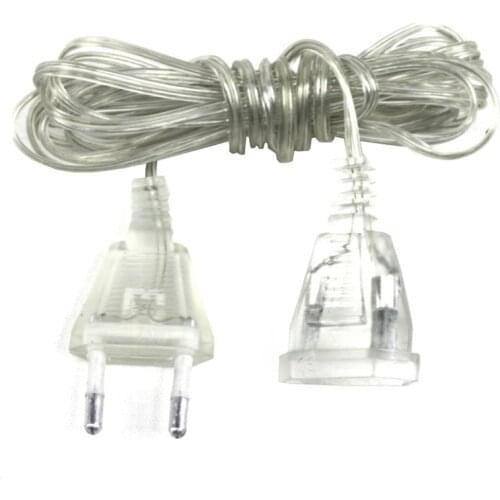 5M Power Extension Cable Plug Extender Wire For Christmas LED Fairy Light Wedding Party String Light Garland