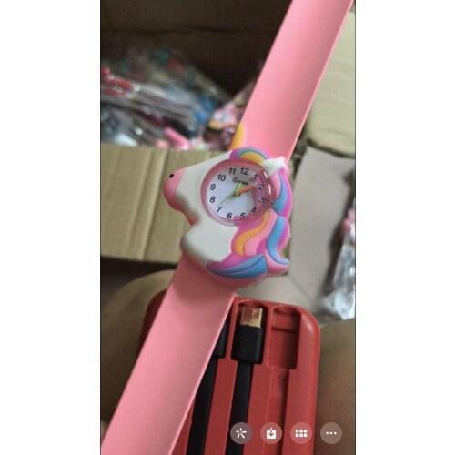 50pcs 3D Unicorn Horse Cute ChildrenS Cartoon Watch Child Silicone Quartz Wristwatch Baby Girl Boy More Intimate Holiday Gift