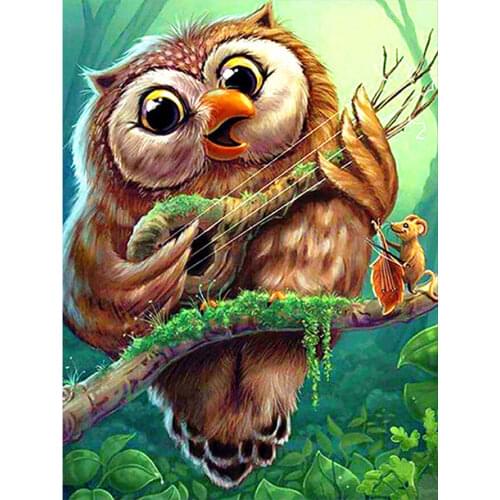 Musical Owl DIY diamond painting complete diamond embroidery cross stitch rhinestone Mosaic painter home decoration