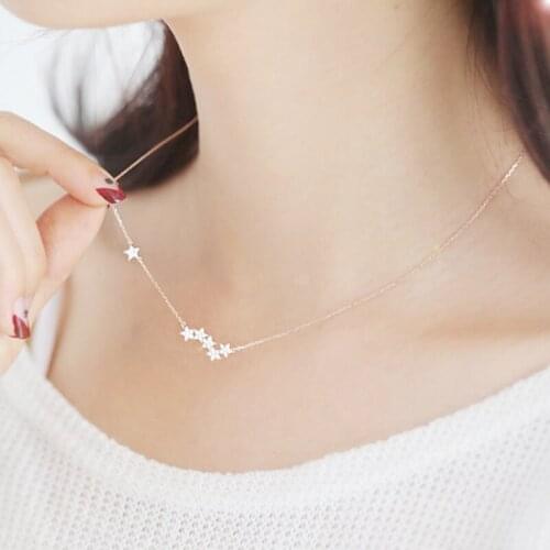 DreamySky Bohemia Silver Color Star Necklaces Pendants For Women Ladies Long Chain Statement Necklaces Wedding Jewelry