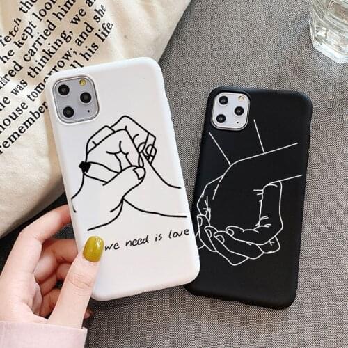 Couple Cases For Xiaomi Redmi Note 8 9 Pro 8T 9S 5 6 7 7A Mi A3 A2 9 SE 9T Note 10 Lite Love Hand Line Phone Cover Case Silicone