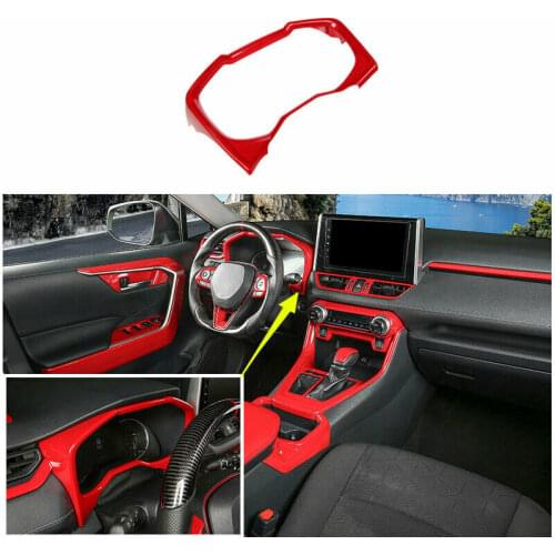 For 2019 2020-2021 Toyota RAV4 ABS Red Dashboard Panel Frame Cover Decoration Car modification Auto parts