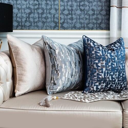 Living Room Bedroom Pillowcase Modern Minimalist Geometry Pillowcase Cushion Hotel Jacquard Waist Pillowcase