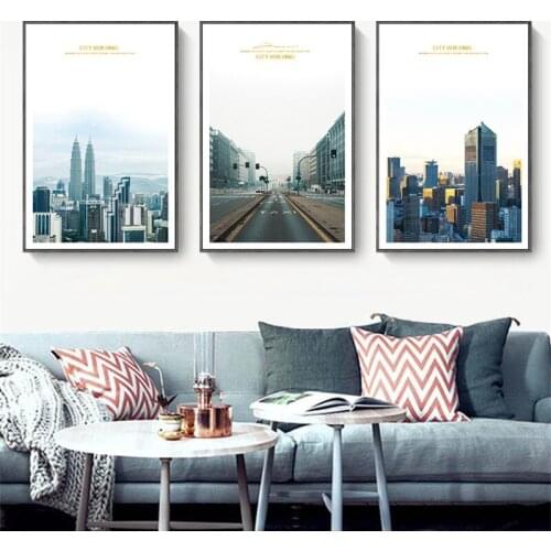 City Building Picture Home Living Room Decorative Painting Architecture Street View City Scenery Hotel Apartment Wall Art