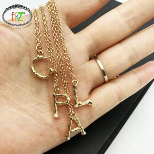F.J4Z Hot Mini Letters Necklaces Fashion Trendy Design A-Z 26 Letters Pendant Necklaces Short Initials Collar Necklace Dropship