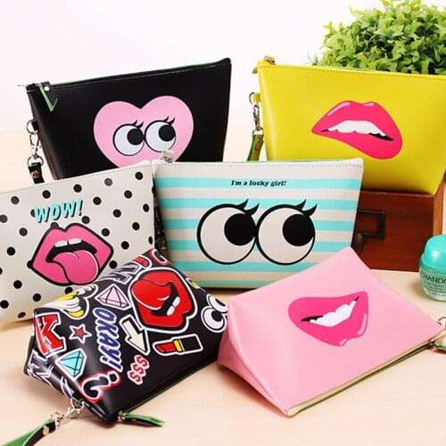 3D Printing Makeup Bags With Multicolor Pattern Cute Cosmetics Pouchs For Travel Ladies Pouch Women Cosmetic Bag