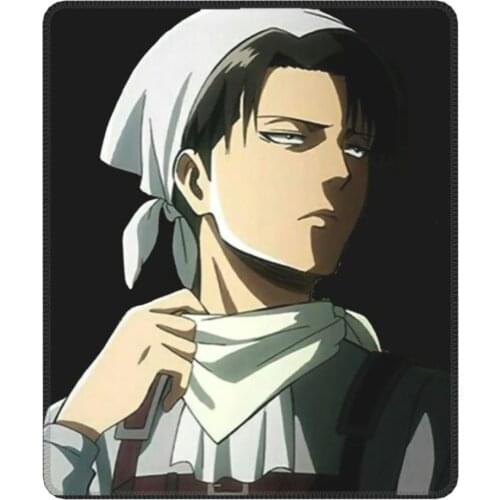 Levi In His Cleaning Suit Mouse Pad Attack on Titan Anime Japan with Locking Edge Desk Mat Pads Rubber Gamer Computer Laptop Pad