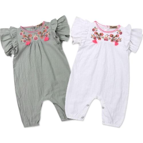 Summer Flower Baby Girls Clothes Newborn Infant Baby Ruffles Rompers Jumpsuit Playsuit Baby Girls Costumes