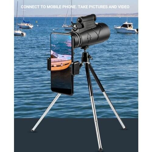 50X60 Monocular Telescope Laser Portable With Light Binoculars Low Light Night Vision Compass BAK4 Outdoor for Hunting