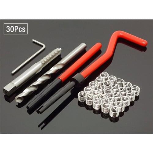 30Pcs Thread Repair Tool Kit M5/M6/M8 For Restoring Damaged Threads Spanner Wrench Twist Drill Bit Car Repair Tools Crowbar