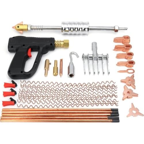 86pcs Dent Repair Puller Kit Car Body Dent Spot Repair Removal Device Welder Stud Mini Welding Machine Pulling Hammer Tool Kit