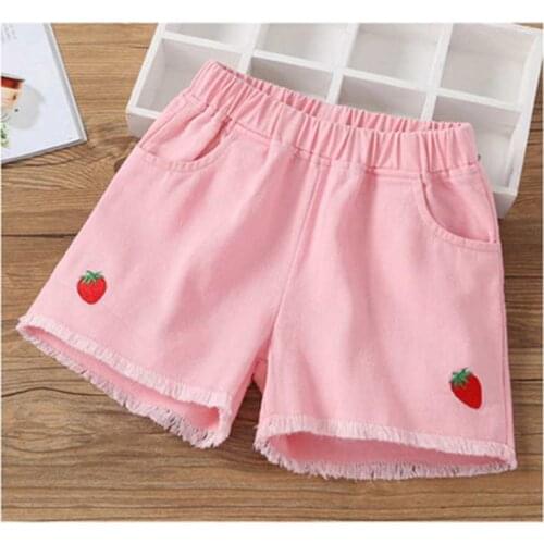 Girls Solid Shorts Denim Pants 2019 Newest Girls Short Jeans With Tassels Casual Girls Summer Pants Trousers 3-15Y