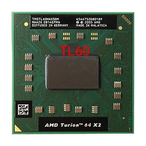 Original AMD cpu laptop Turion TL-60 CPU 1M Cache/2.0GHz/Socket S1/Dual-Core Laptop processor tl60 TL 60