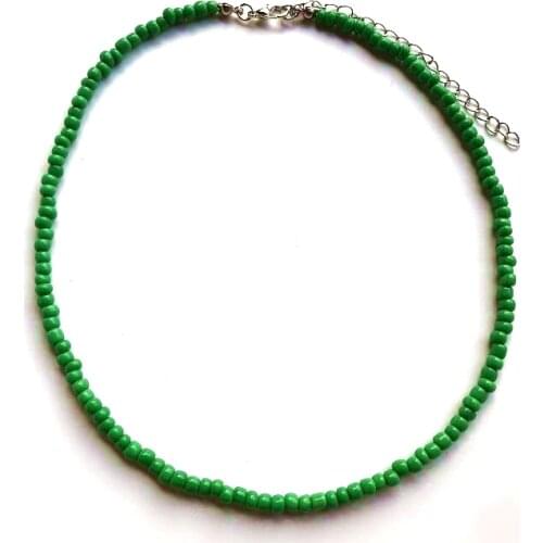 Simple Seed Beads Strand Necklace Women String Beaded Short women Necklace Jewelry 18 colors Chokers Necklace Gift