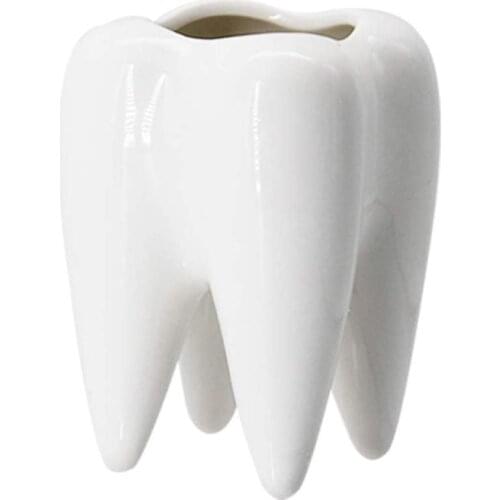Personalized Creative Ceramic Pen Holder Fashion Ceramic Tooth Pen Holder Dolomite Office Pen Holder