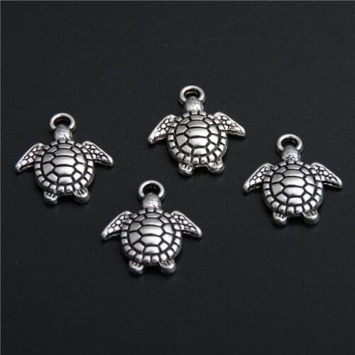 10pcs Silver Color Zinc Alloy Turtle Charms Pendant DIY Jewelry Findings Fits Bracelet Necklace A2779