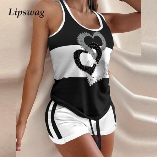 Casual Women 2 Piece Sets 2021 Summer Fashion Loose Tops And Shorts Homewear Female Elegant Letter Print Patchwork Suits Pajamas