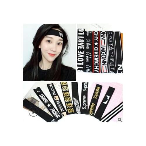 120pcs/lot DIY Multi Simple Fabrics Fitness Yoga Headband Letters Movement Head Bands Hair Styling Tools Accessory HA898