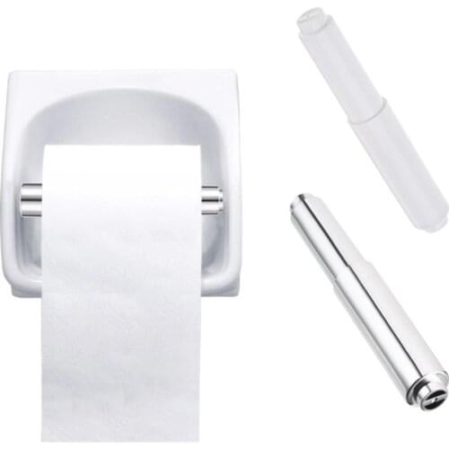 Hot Sell Convenience Flexible Bathroom White Plastic Paper Roll Holder 15cm Insert Toilet Spindle Spring Replace Parts 3pcs