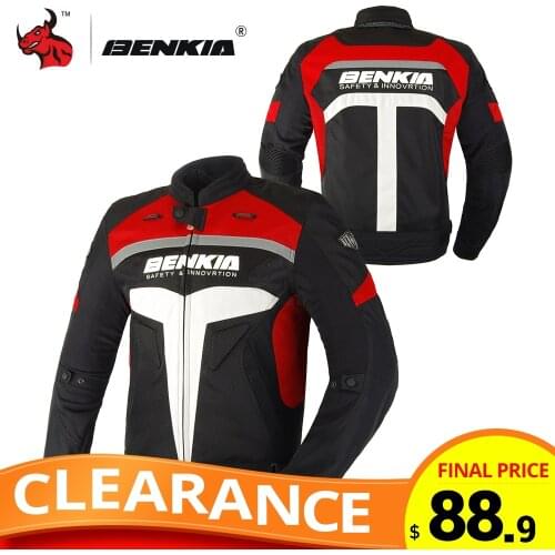 CLEARANCE Benkia Motorcycle Jacket Chaqueta Moto Body Armor Summer Motorbike Riding Jacket Breathable Protective Gear JW61