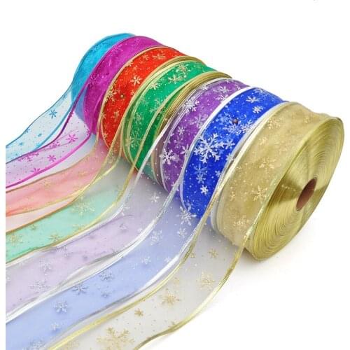 Christmas Decorative Ribbon Snowflake Crimping Ribbon DIY Gift Packaging Ribbon Hairpin Decorative Ribbon