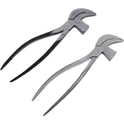 Silver/Black Cobbler Pliers, Stainless Steel Shoe Bird Beak Pliers, Leather Craft Pulling Waist Pliers for Shoemaking