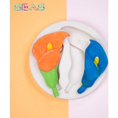 Silicone Mold Calla Lily Chocolate Fondant Mould Baking Tools Lace Silicone Molds for Crafts Epoxy Tools Kitchen Utensil