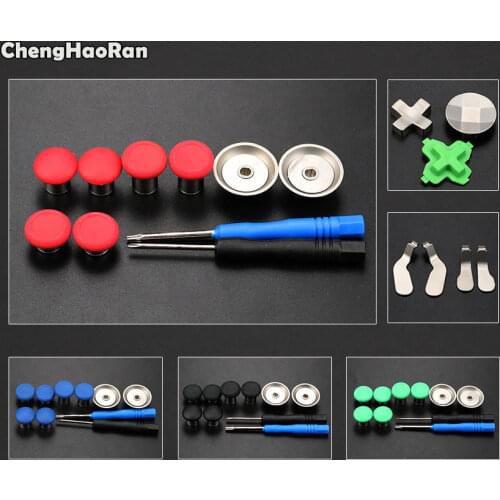 ChengHaoRan Replacement Swap Analog Thumb Stick Grips + D-Pad Bumper Trigger Button For XBOX ONE Elite PS4 Controller Gamepad
