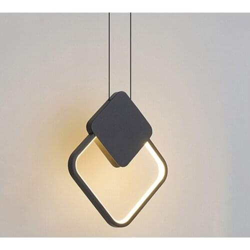 Modern Minimalist LED Pendant Lights Hanging Bedroom Bedside Kitchen Modern Living Room Lighting Decor Geometry Light Fixtures