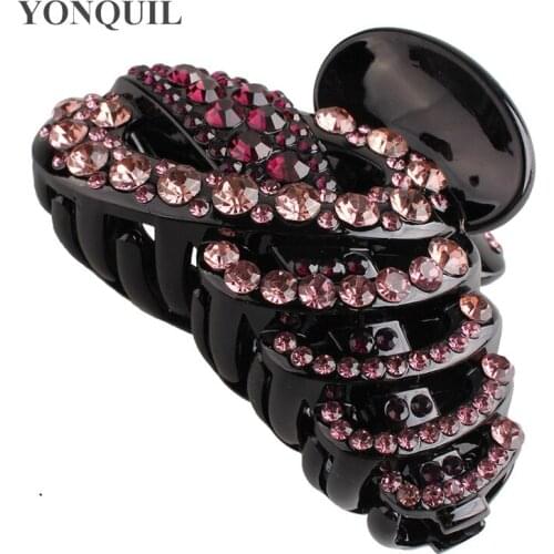 Rhinestone Shining Hairpin For Women Crystal Colorful Hair Claws Ladies Headdress Daily Girls Female Headwear Accessory