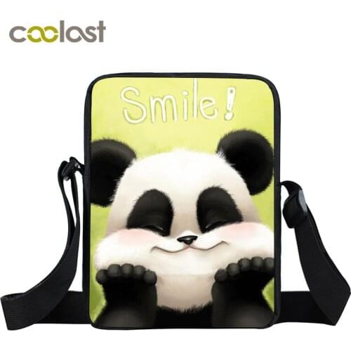 Cute Panda shouderBag woman Mini Messenger Bag For Girls Nylon Small Shoulder Bags Cross Body Bags Apply Customize