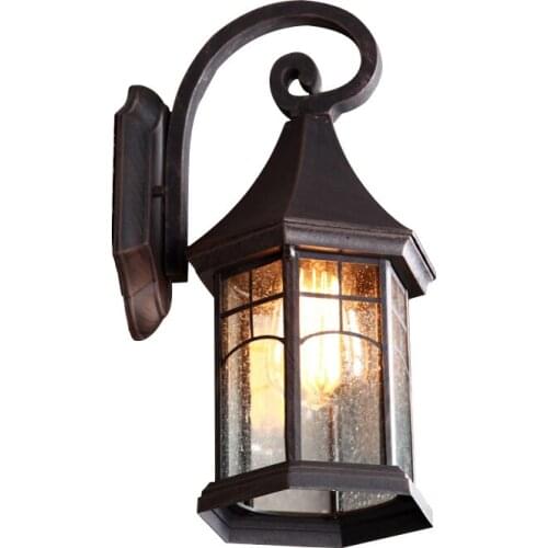 Vintage Wall Lamps E27 Edison Industrial Loft Metal Glass Lampshade Wall Sconces Lighting Restaurant Outdoor Light Fixtures W300