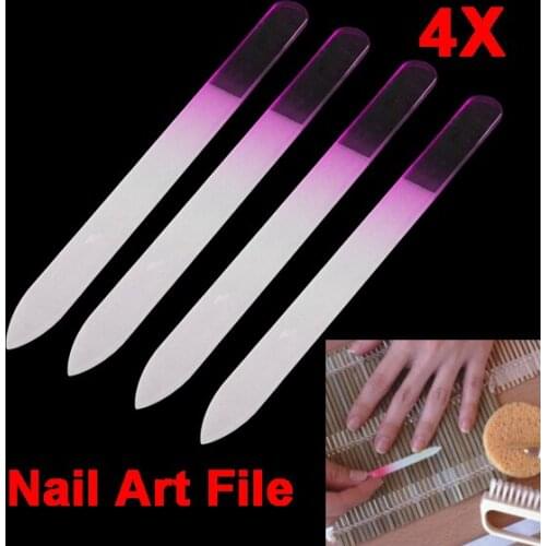 High Quality 4x Durable Nail File Crystal Glass Buffer Nail Art Manicure Device Pro Tool