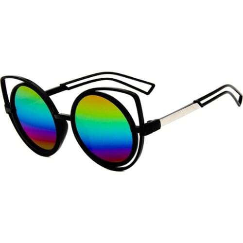 WANMEI.DS Women Fashion Sunglasses Cat Eye Cateye UV400 Oversize Brand Designer Sun glasses Coating Mirror oculos gafas