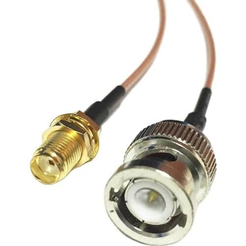 1PC New SMA Female Jack nut Connector Switch BNC Male Plug Connector RG178 Cable 15CM 6" Adapter Wholesale Fast Ship